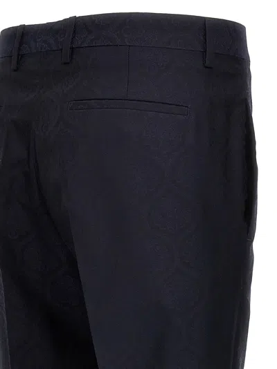 Etro Blue Slim Flat Front Pants In Blue