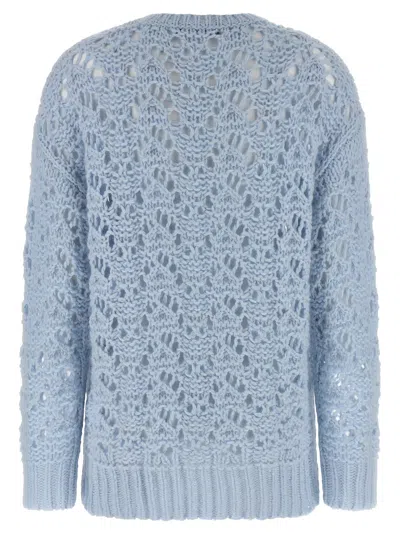 Fabiana Filippi Women Light Blue Openwork Sweater, M Luxury Sweaters & Knitwear For Women Darveys