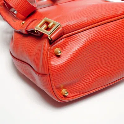 Pre-owned Fendi Red Color Leather Backpack ()
