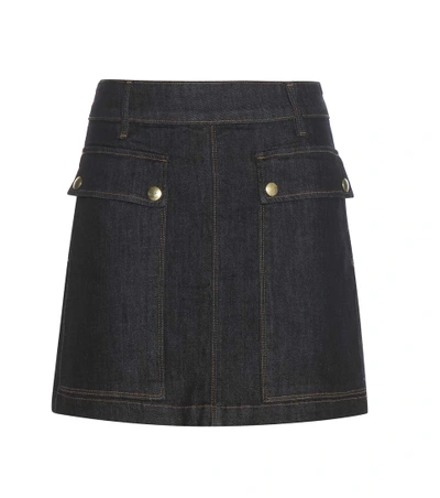 Shop Frame Le Mini Denim Skirt In Chel