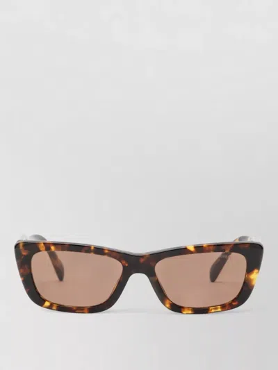 Miu Miu Rectangular Sunglasses Tortoiseshell Frame Modern Design In Brown