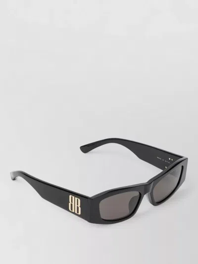 Balenciaga Rectangular Sunglasses Dark Lenses Thick Frame In Black