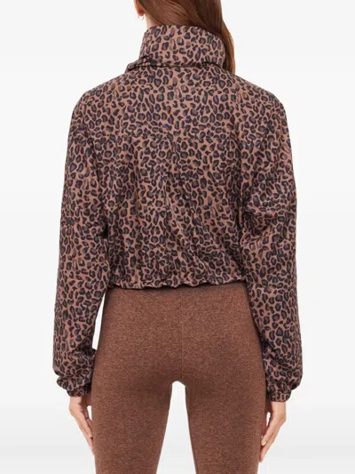 The Upside Ludlow Ace Leopard-print Track Jacket In Brown