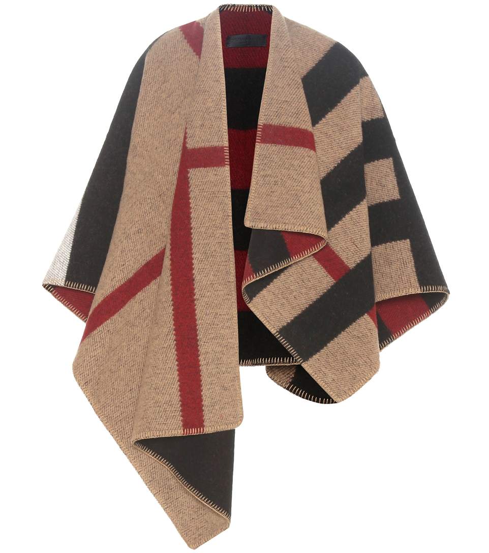 Burberry Mega Check Wool And Cashmere Cape In House Check Modesens