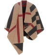 BURBERRY Mega Check wool and cashmere cape