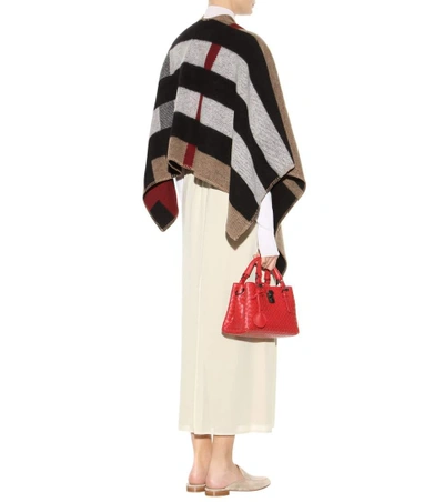 Shop Burberry Mega Check Wool And Cashmere Cape