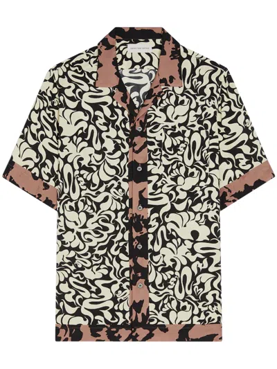 Dries Van Noten Short-sleeve Abstract Pattern Shirt With Camp Collar In Multi