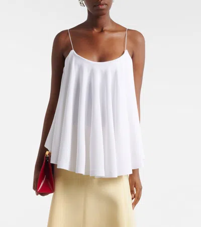 Jacquemus White Pleated Open Back Flowy Top In White