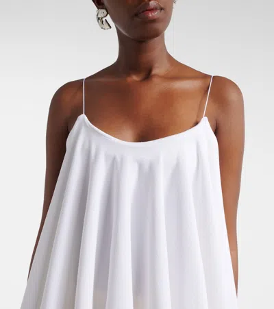 Jacquemus White Pleated Open Back Flowy Top In White