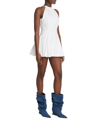 Balmain Scrunched Denim Wedge Ankle Boots In Multi