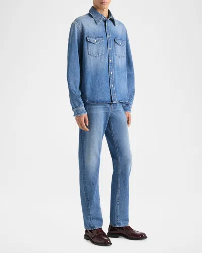 Givenchy Couture Seam Shirt In Shadow Washed Denim Clothing In Blue