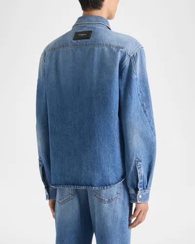 Givenchy Couture Seam Shirt In Shadow Washed Denim Clothing In Blue