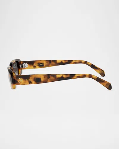 Celine Ete  3 Dots 53mm Rectangular Sunglasses In Brown