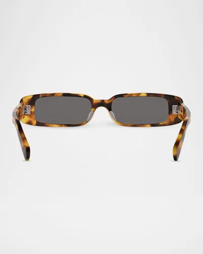 Celine Ete  3 Dots 53mm Rectangular Sunglasses In Brown