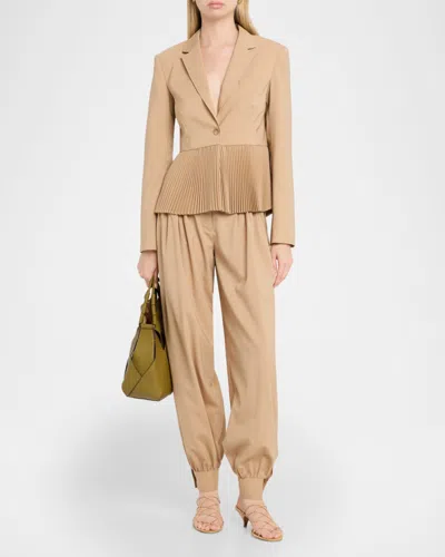 Ulla Johnson Greta Pleated Blazer In Brown