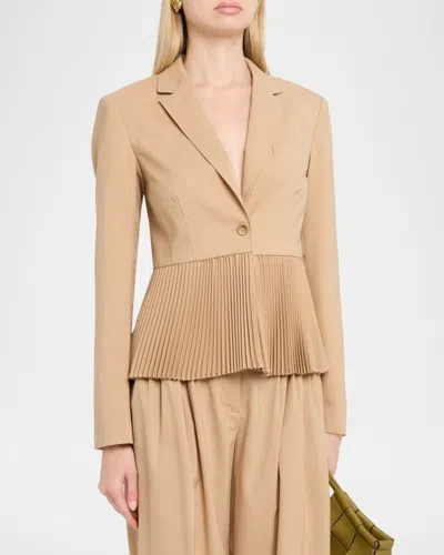 Ulla Johnson Greta Pleated Blazer In Brown