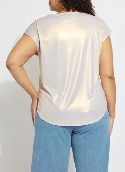 Lyssé Lyssential Metallic Jersey Top Curvy In Multi