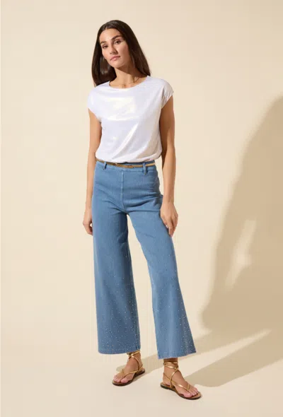 Lyssé Lyssentials Metallic Jersey Top In White