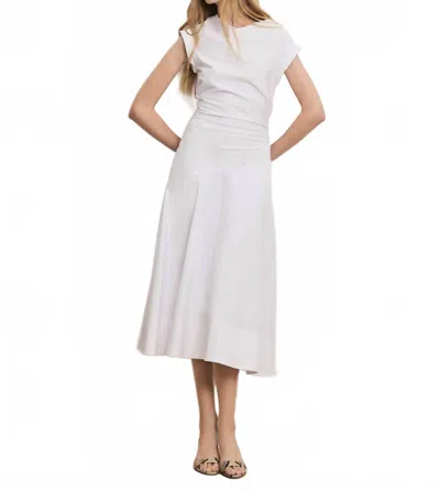 Veronica Beard Lisette Stretch Cotton Midi Dress In White