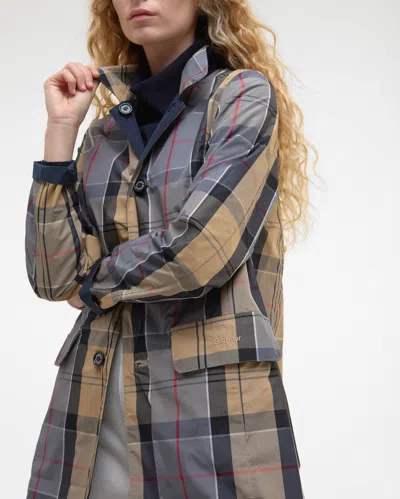 Barbour Babbity Reversible Waterproof Coat In Blue