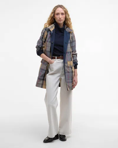 Barbour Babbity Reversible Waterproof Coat In Blue
