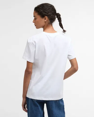 Barbour Bedale Cotton T Shirt With Print In White