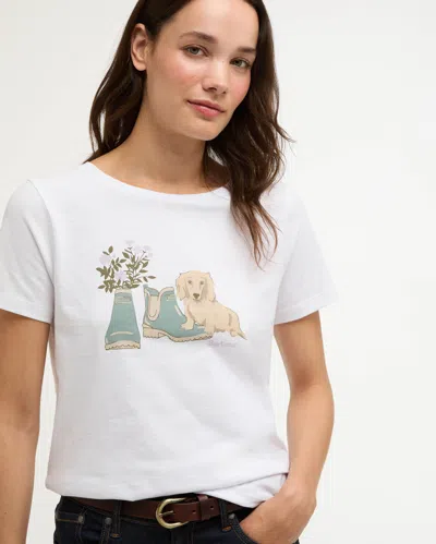 Barbour Brambles Cotton Graphic T-shirt In White