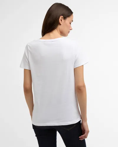 Barbour Brambles Cotton Graphic T-shirt In White