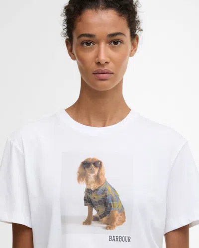Barbour Marine Cotton T Shirt With Print In White