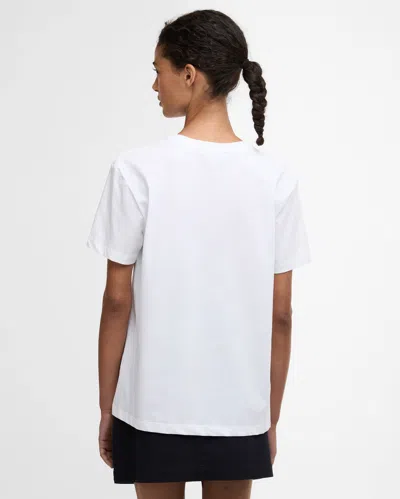 Barbour Marine Cotton T Shirt With Print In White