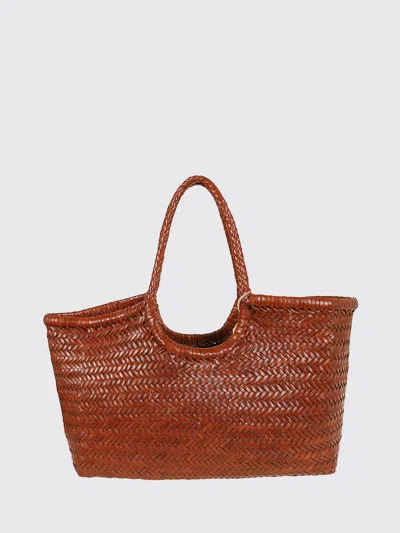 Dragon Diffusion Woven Leather Bag In Brown