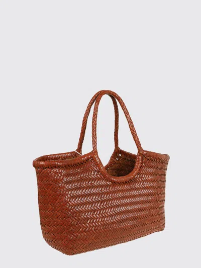 Dragon Diffusion Woven Leather Bag In Brown