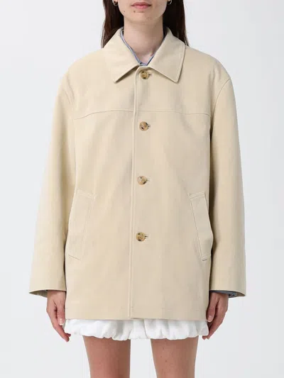 Dunst Vegan Leather Jacket Collared Front Pockets In Neutral