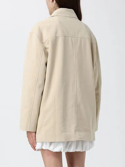 Dunst Vegan Leather Jacket Collared Front Pockets In Neutral