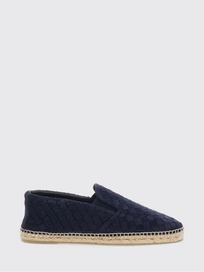 Castaã±er Java Blue Espadrillas With Contrasting Stitching And Pull-tab At The Heel In Suede Man In Blue