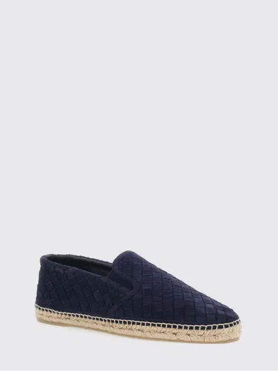 Castaã±er Java Blue Espadrillas With Contrasting Stitching And Pull-tab At The Heel In Suede Man In Blue