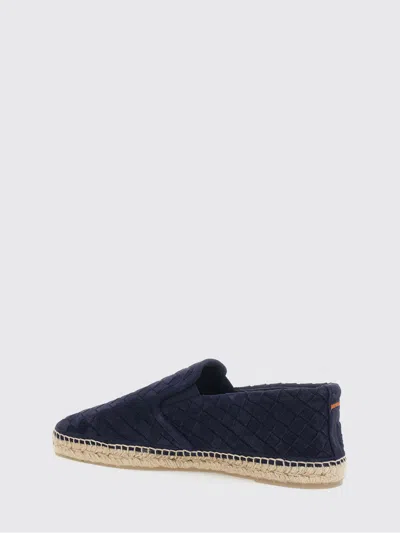 Castaã±er Java Blue Espadrillas With Contrasting Stitching And Pull-tab At The Heel In Suede Man In Blue