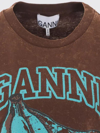 Ganni Future Jersey Baby Fit Banana In Brown