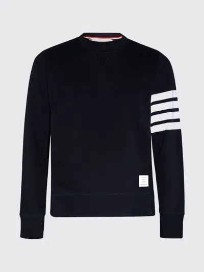 Thom Browne Classic Sweatshirt In Classic Loopback With Engineered 4 B In Blue