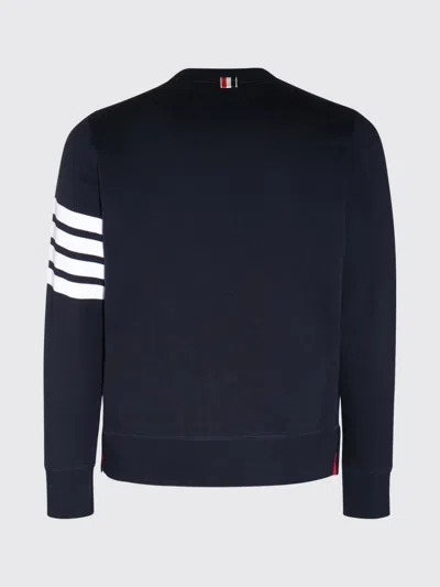 Thom Browne Classic Sweatshirt In Classic Loopback With Engineered 4 B In Blue