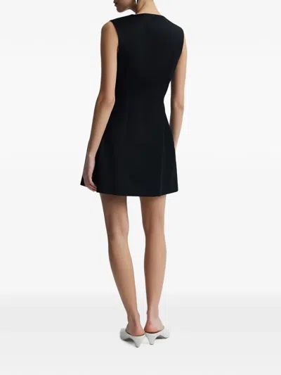 Anna Quan Sofia Button-front Mini Dress In Black