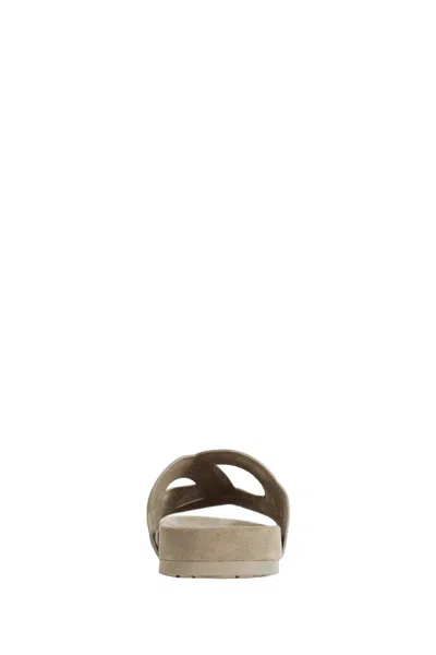 Loewe Ease Monogram Slides In Gray