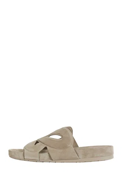 Loewe Ease Monogram Slides In Gray