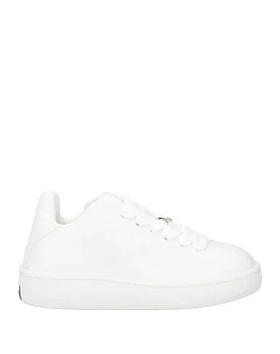 Burberry Low-top Sneakers In Box Leather In White