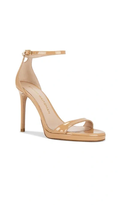 Stuart Weitzman Nudist Platform Strap Sandals In Brown