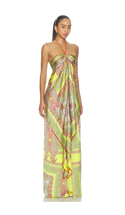 Alexis Paisley-print Halterneck Top In Multi