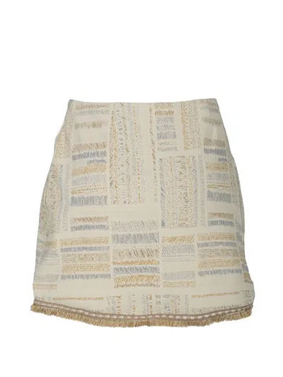 Devon Windsor Moe Mini Skirt In Neutral