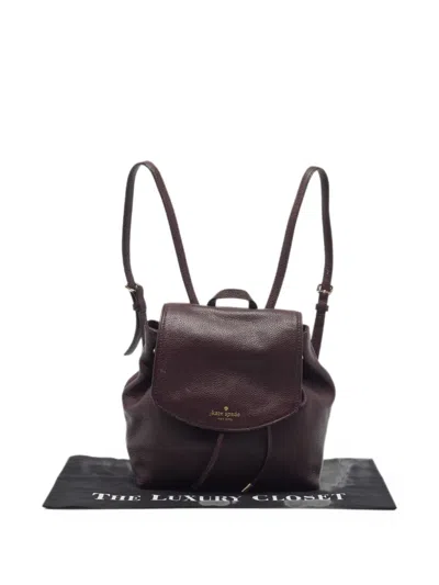 Pre-owned Kate Spade Pebbled Leather Backpack In Brown