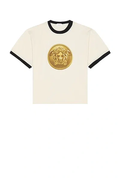 Versace Printed Cotton-jersey Regular T-shirt In White