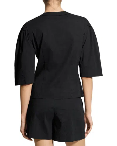 Theory Wool-blend Blouse In Black